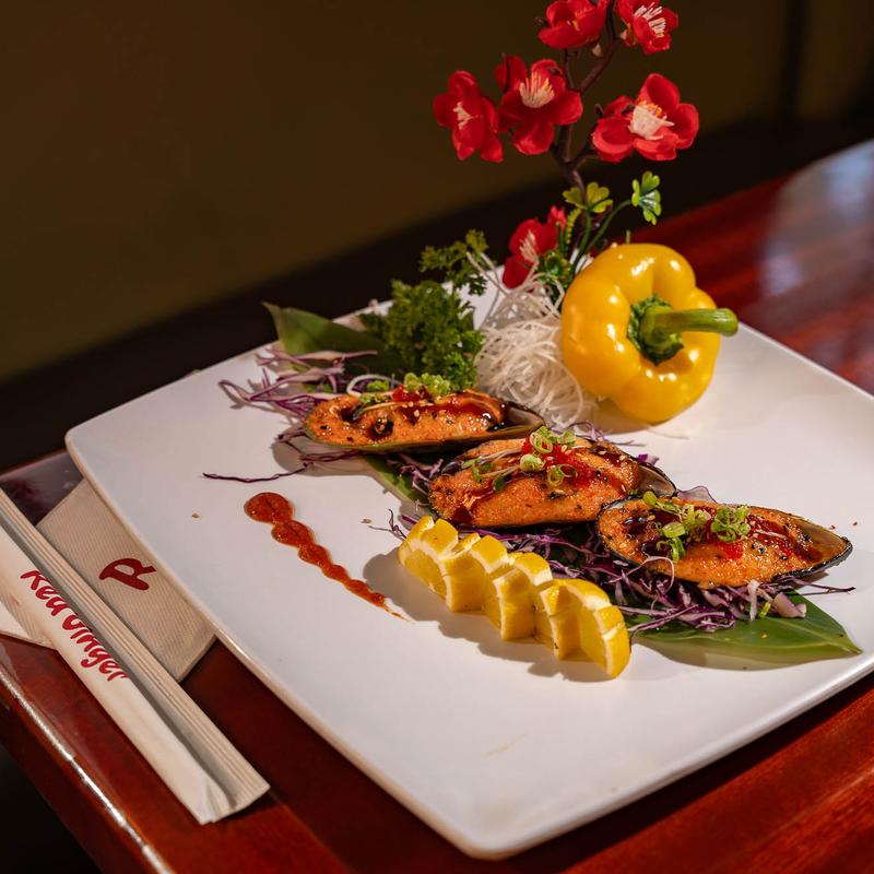 menu item 2 of 8, *Grilled Mussels