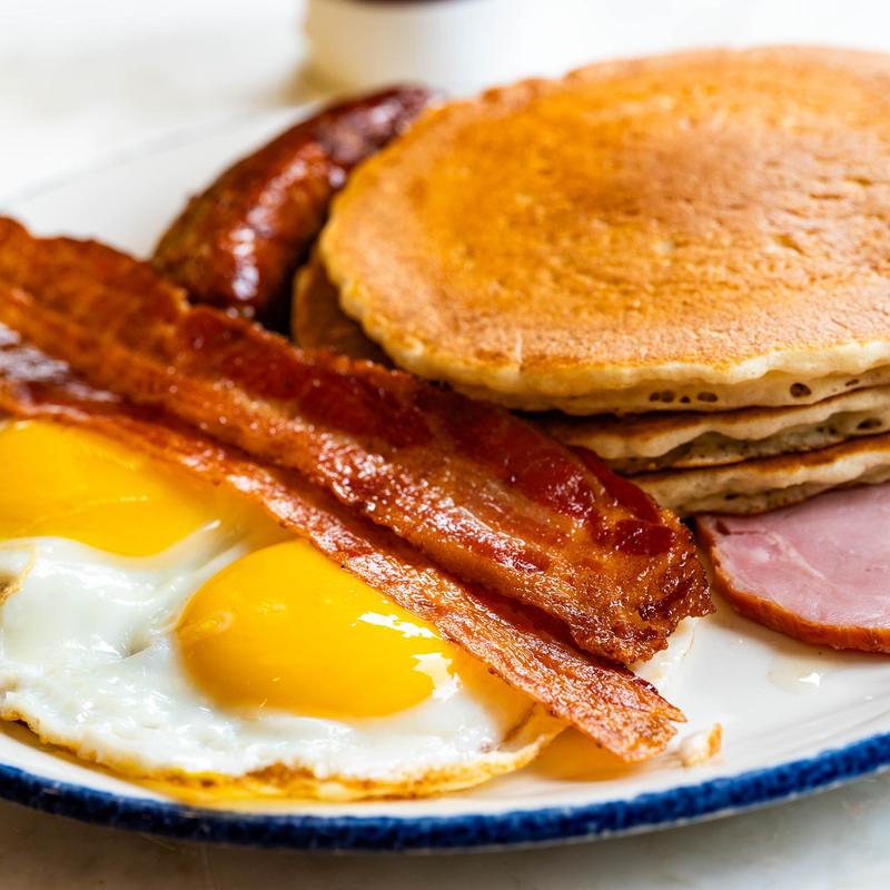 menu item 6 of 42, Lumberjack Pancakes