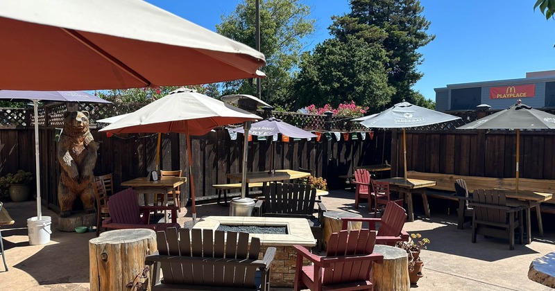 Exterior seating area ready for guests