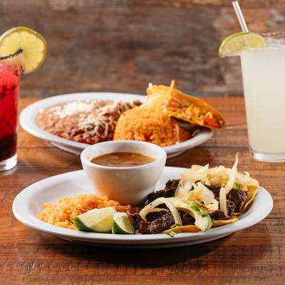 Lunch Tacos Carbon, Los Compadres Cantina, Tex Mex, Roanoke, Texas.