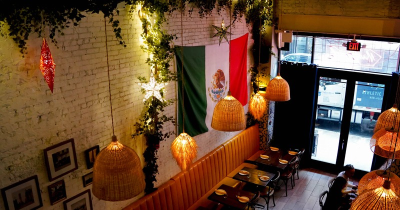 Overhead view of the dining area