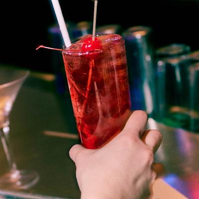 Red cocktail drink.