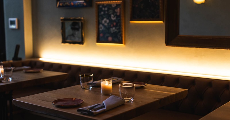 Interior, table ready for guests