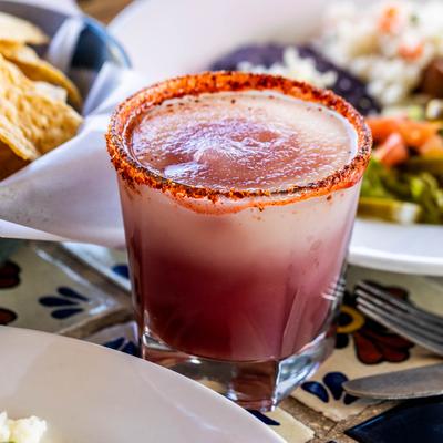 Frozen margarita with a chili-salt rim.