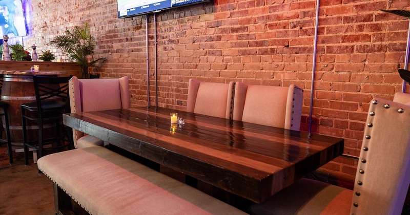 Interior, seating place with tables and chairs