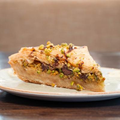 Chocolate Pistachio Baklava.