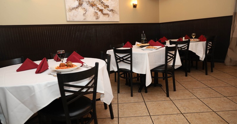 Dining room, table and chairs