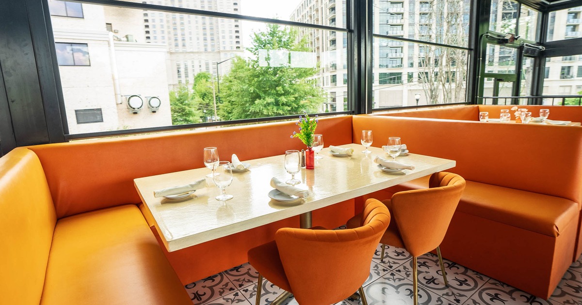 Interior, table ready for guests