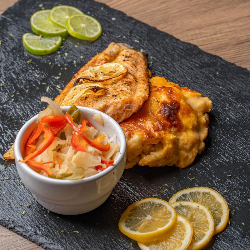 menu item 3 of 8, Char-Grilled Salmon