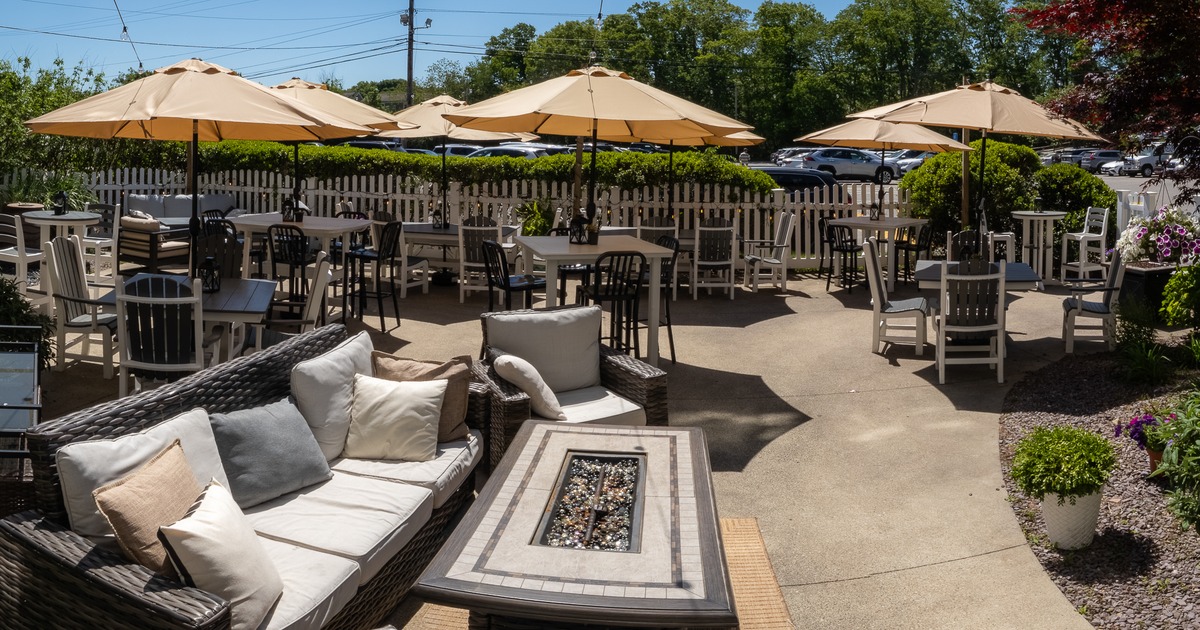 Exterior, garden, couch, tables