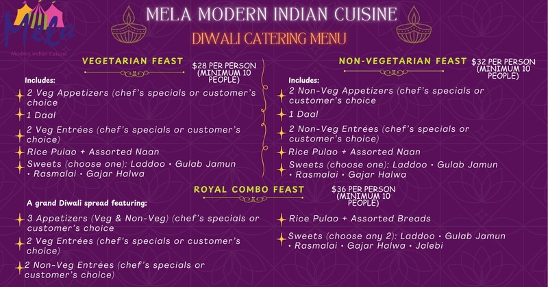 Mela Modern Indian Cuisine Diwali Catering Menu
