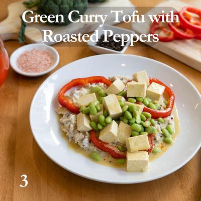 Green Curry Tofu with Roasted Peppers