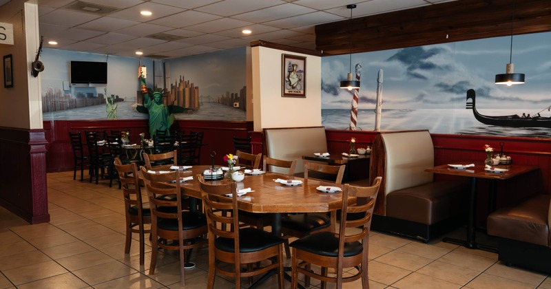 Interior tables ready for guests