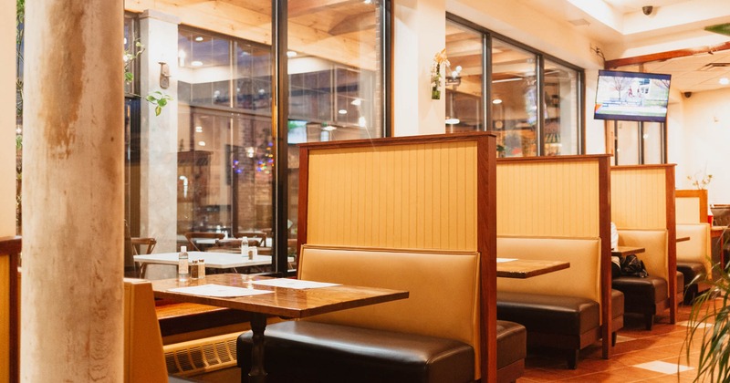 Interior, booth seating area