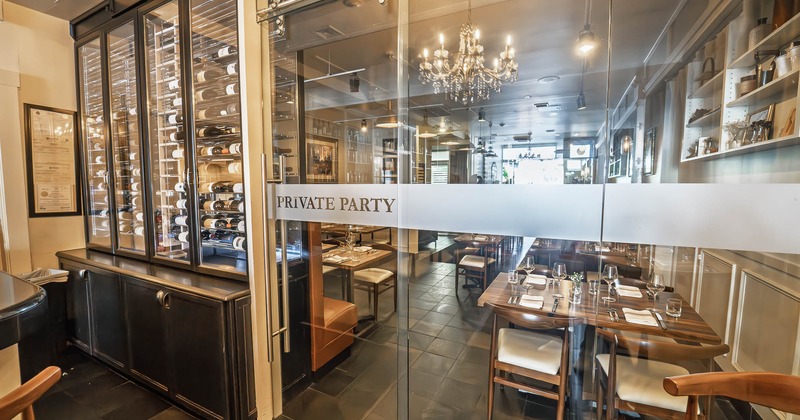 Interior, private party entrance