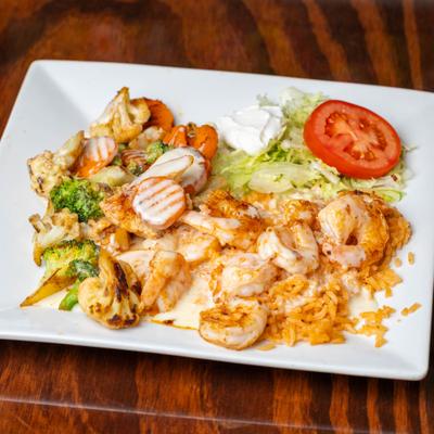 Shrimp and rice dish.