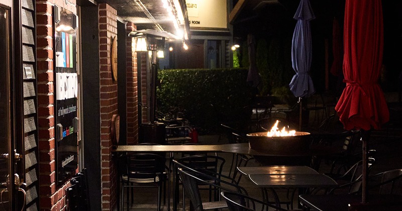 Exterior, patio at night
