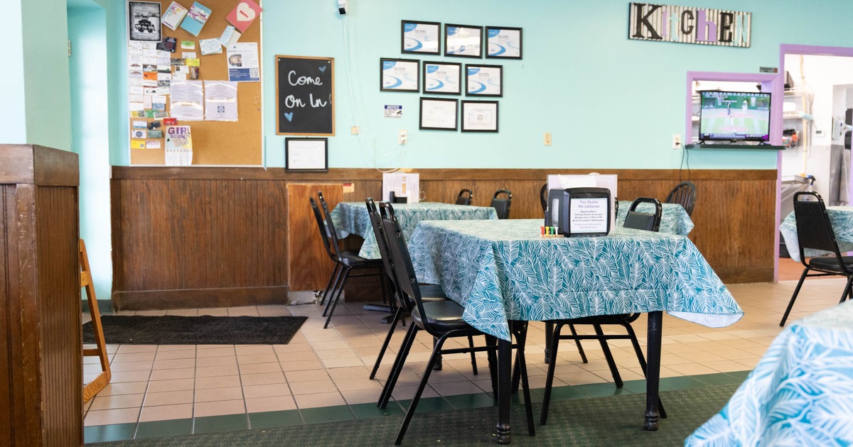 Interior, tables and chairs