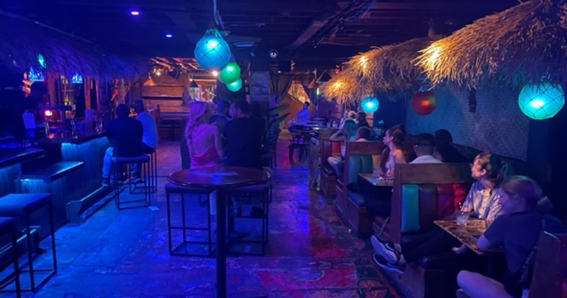 Stage performer in front of crowd