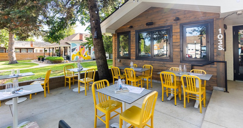 Patio with dining tables