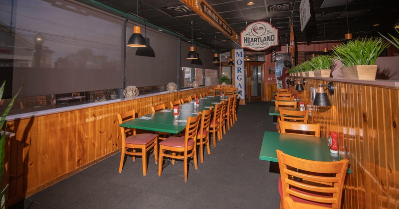 Dining area, tables and chairs