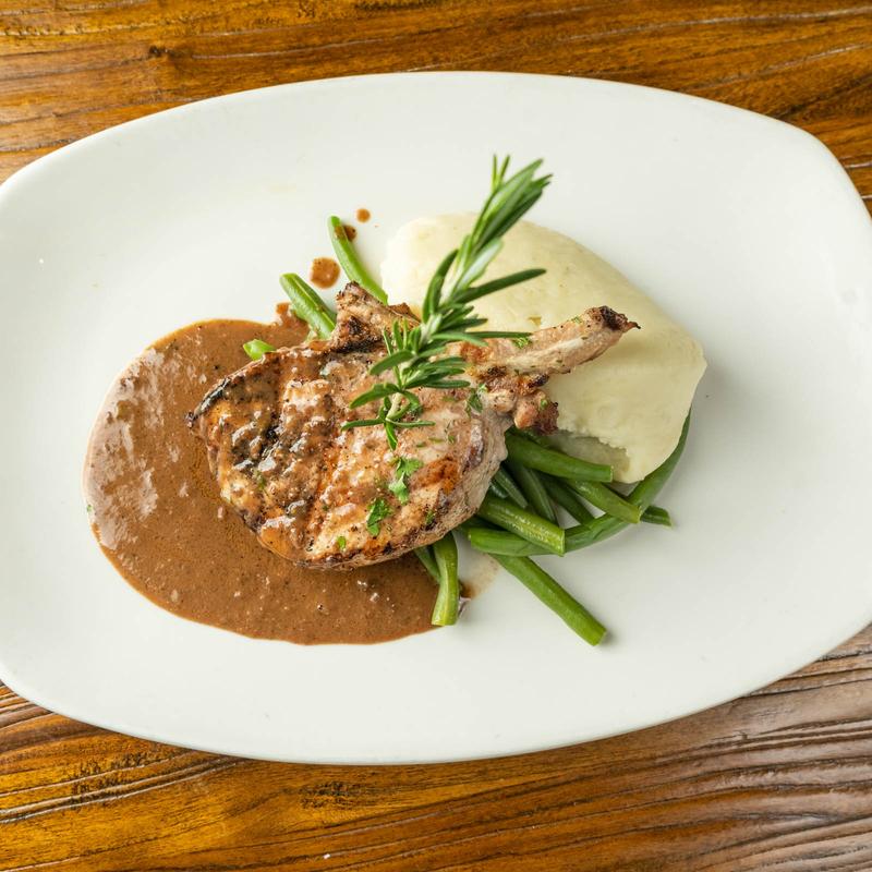 Grilled Pork Chop Au Poivre Sauce photo