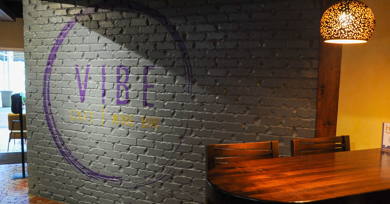 Interior, restaurant's logo on the wall