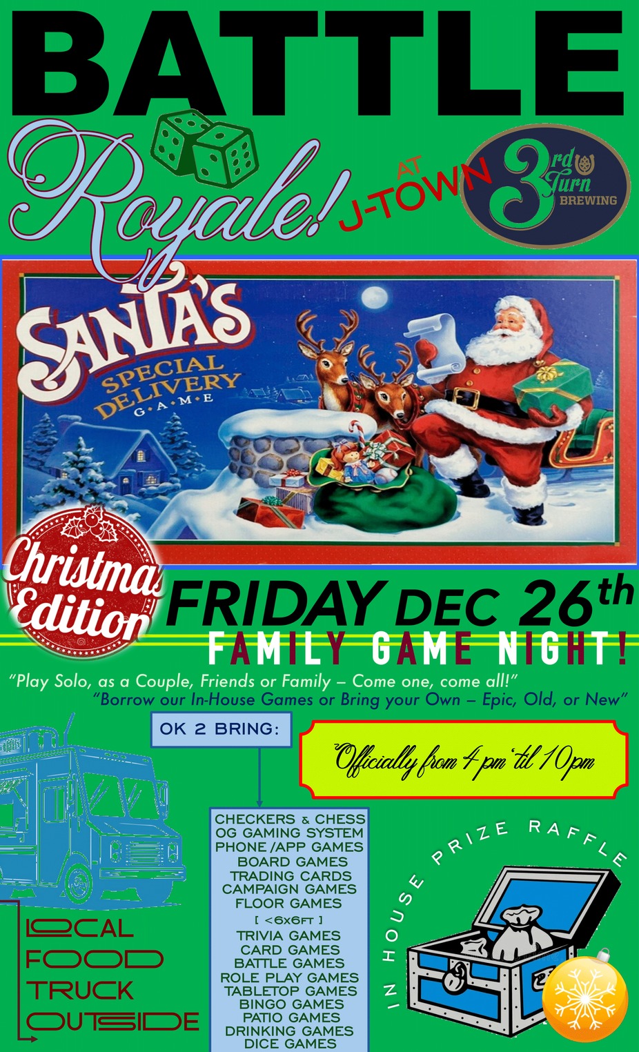 🎄 Battle Royale: Christmas Edition — Family Game Night at 3rd Turn J-Town! 🎲 event photo