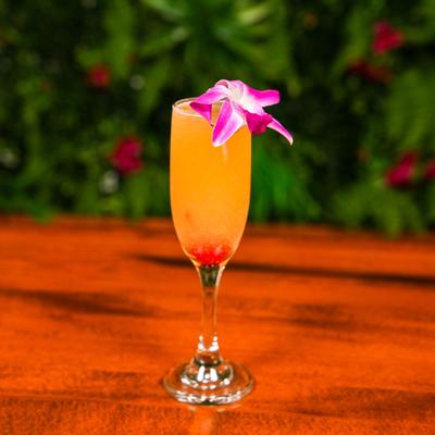 Peach Bellini cocktail.