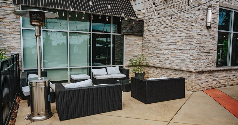 Outdoor lounge seating area