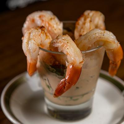 Shrimp cocktail.