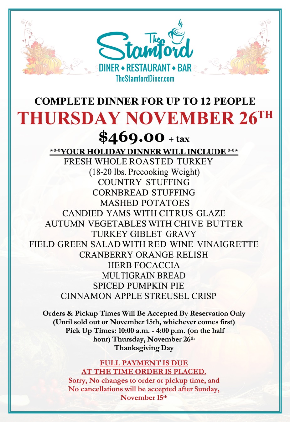 Our Annual Thanksgiving Takeout Package event photo