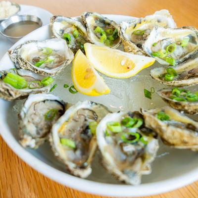 Raw oysters.