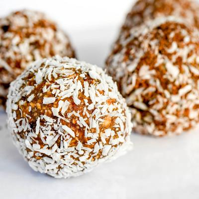 Coconut, cashew and ginger turmeric balls.