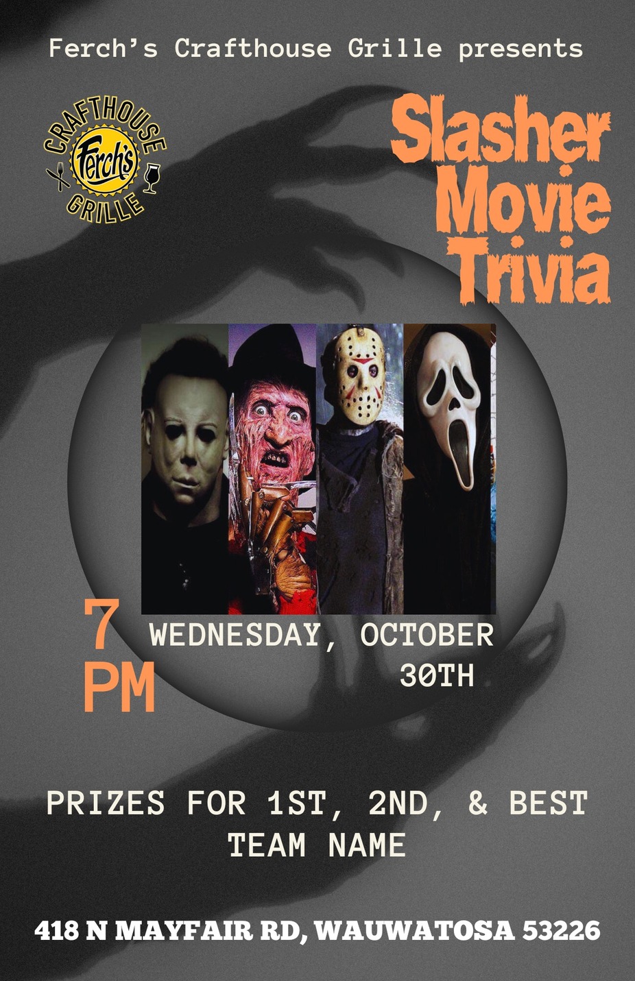 Slasher Movie Trivia Night 🎃🔪 event photo