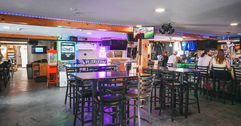 Interior space, seating area and bar