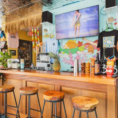 Interior, tiki bar.