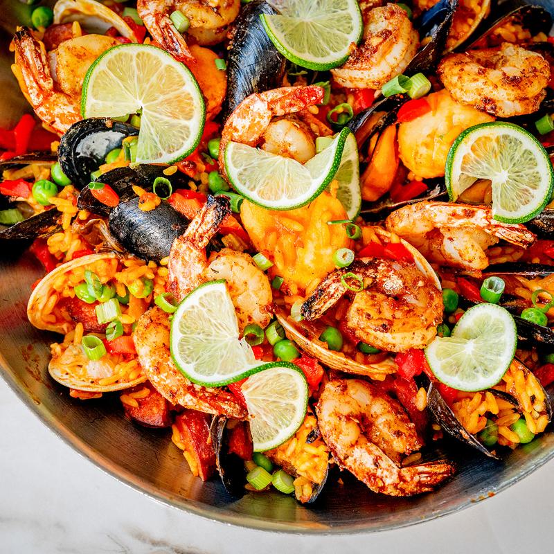 menu item 13 of 17, Barcelonan Seafood Paella (42°N Catalonia, Spain)
