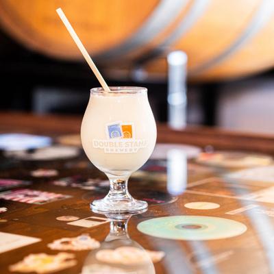 Pina colada, served.