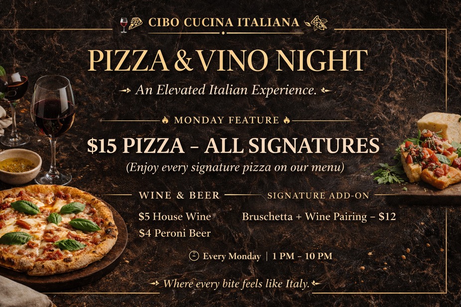 Monday – Pizza & Vino Night event photo