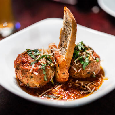 Meatballs with spices and decorations