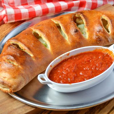 Calzone with marinara.