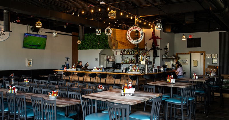 Nicely done interior dining area and bar