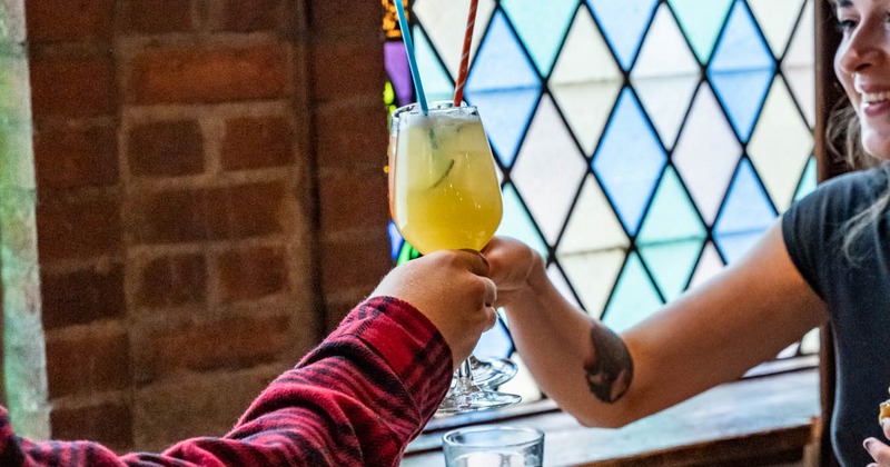 Bartender serving a customer