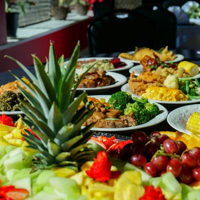 Various dishes assorted on the table.