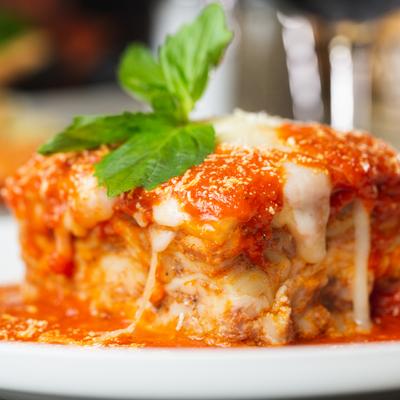 Homemade Meat Lasagna, served