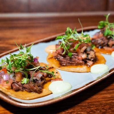 Short Rib Mini Tacos.