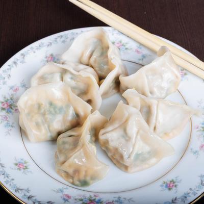 Pork and chives dumplings.