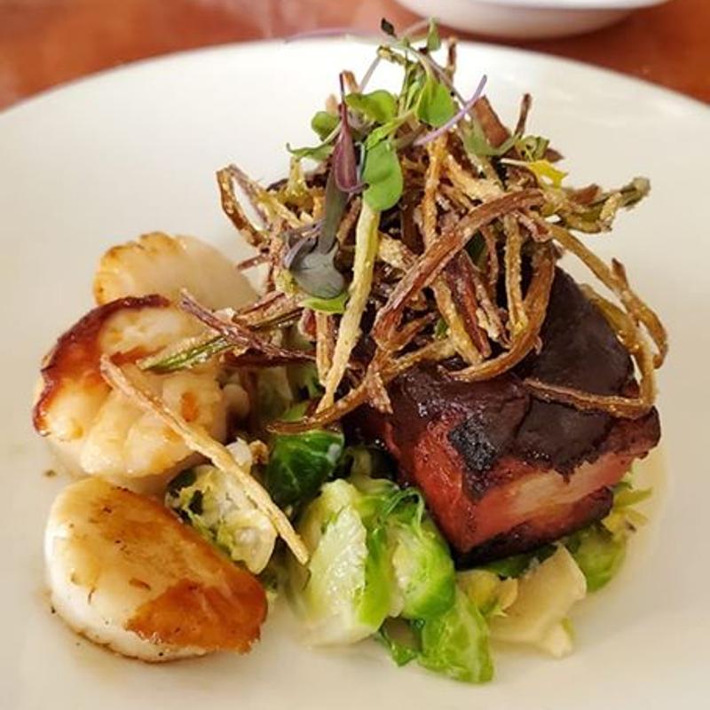 Pan Seared Scallops and Crispy Pork Belly photo