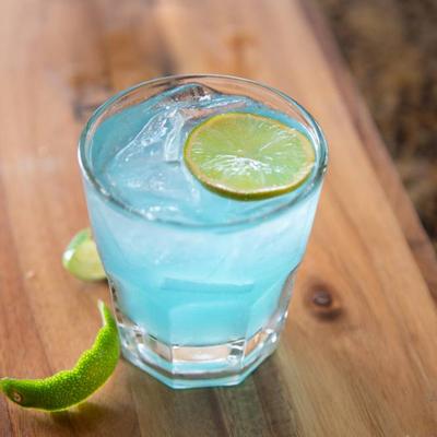 Blue drink in glass